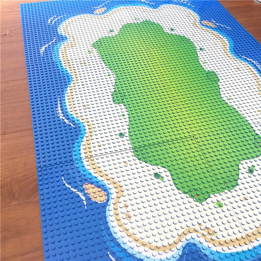Modbrix Building Blocks Island 6 x Baseplate Island Plate Set 32 x 32 Stud Building Plate, 25.5 x 25.5 cm