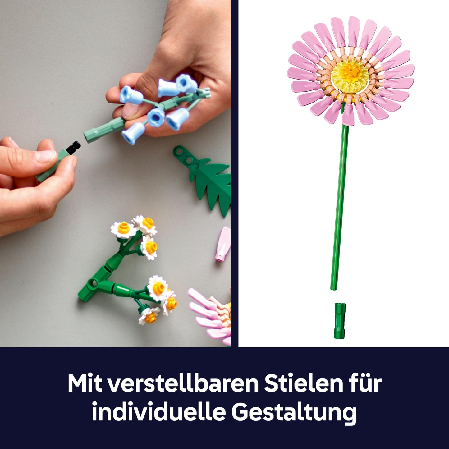 LEGO Botanicals Small Summer Bouquet - Playset with artificial flowers - Toy with bellflowers, daisies, tulips & more - Gift for girls and teenagers aged 9 and up - 10347