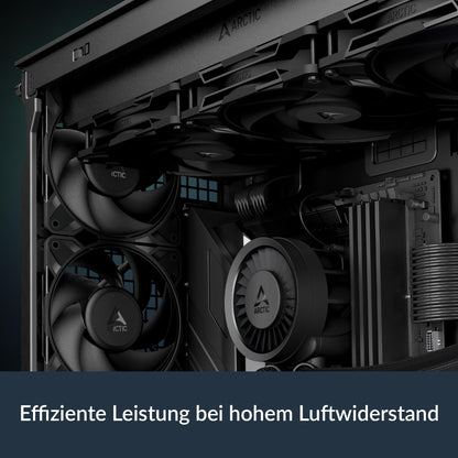 ARCTIC P12 Pro PST (5 pack) - High-performance premium PC fan, 120mm PWM case fan with Y-cable splitter, chassis fan, 600-3000 RPM, 0 RPM <5% PWM, hydrodynamic bearing, 4-pin - Black