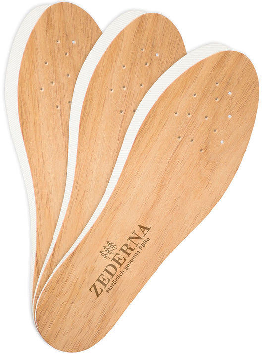 Zederna® 3 pairs of cedar wood shoe insoles for sweaty feet, insoles for men & women against foot odor. Inserts for men & women, insoles anti sweat. Like a shoe deodorant, better than foot fungus cream.