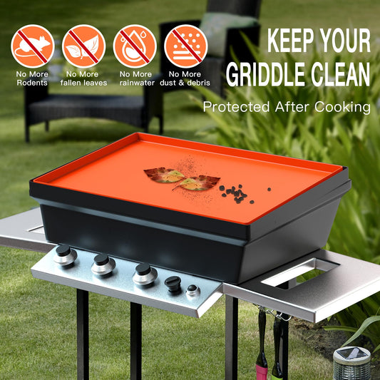 35.98 inch large grill mat for Blackstone griddle, silicone protective mat, durable, food-safe silicone grill cover for year-round cooking, protects grill from rodents, insects.