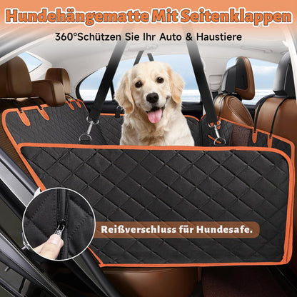 GL GLENSLAVE car seat cover for dogs, dog seat cover for backseat with mesh window, 100% waterproof car seat cover for car-truck-SUV travel camping mattress bed.