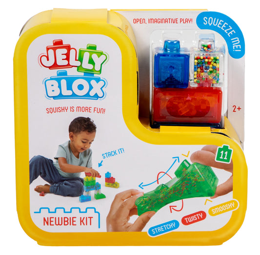 Jelly Blox - Newbie Kit, building toy for ages 2+, includes 11 sensory blocks, construction toy for kids.