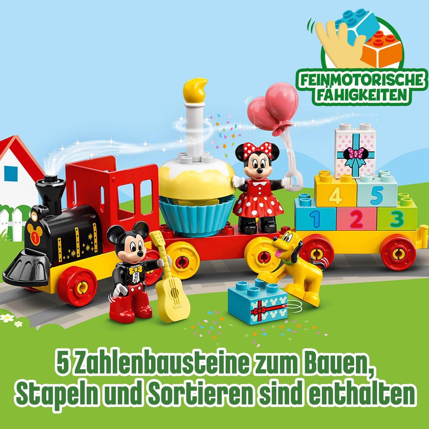 LEGO DUPLO | Disney Mickey and Minnie's Birthday Train - Toy for kids aged 2 and up - Educational toy for toddlers with number blocks & 3 figures - Gift idea for boys & girls - 10941