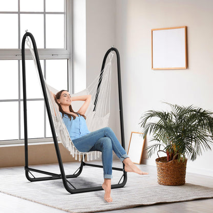Hanging chair with stand. Maximum load 160KG. Sturdy hanging swing with stand for indoor and outdoor use. Stable, hanging chair with stand for outdoor use.