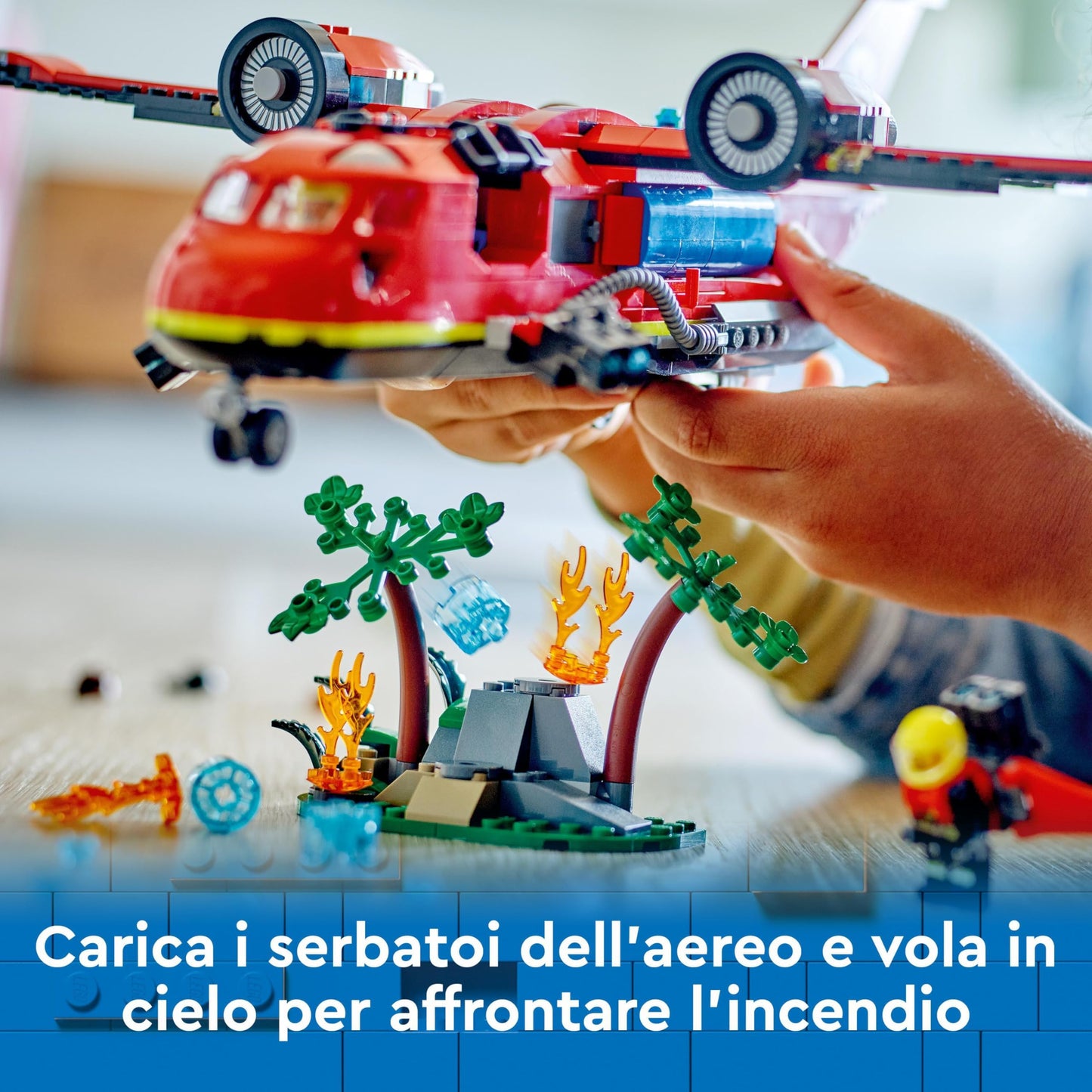 LEGO City Firefighting Airplane, Firefighter Set with Airplane Toy for Kids & City Fire Helicopter, Set with Helicopter Toy and Pilot Figure