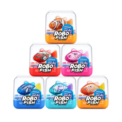 ROBO ALIVE Robo Fish Series 3 Robot Swimming Fish, 2 pack, pink and purple, swims in multiple directions, battery operated, toy fish, pool toy (2 pack, pink and purple)