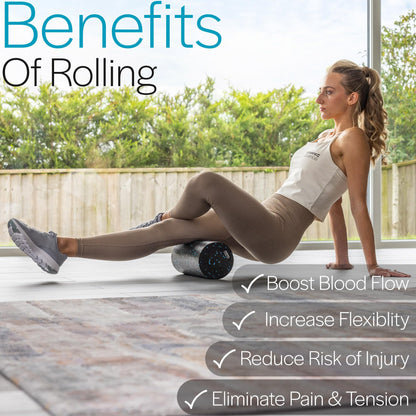 Core Balance 2 in 1 foam roller with removable core - massages deep tissue & relieves back pain - fitness & yoga at home - 2-piece, 33 x 15 cm & 33 x 6 cm.