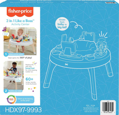 Fisher-Price HBM26-2-in-1 Homeoffice Activity Center, entertainment for babies and play table with music, lights, and sounds, toys for toddlers.