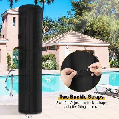 Fenghome cover for solar shower, waterproof and windproof garden shower cover for outdoor 420D shower with UV coating - Black (220x67cm)