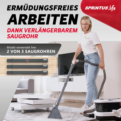 SPRiNTUS wet and dry vacuum cleaner upholstery cleaning device SPOTTY with 170mbar suction power for thorough cleaning of carpets, upholstery, pet hair, car & hard floors I Hygienic carpet cleaner wet vacuum cleaner [67db]