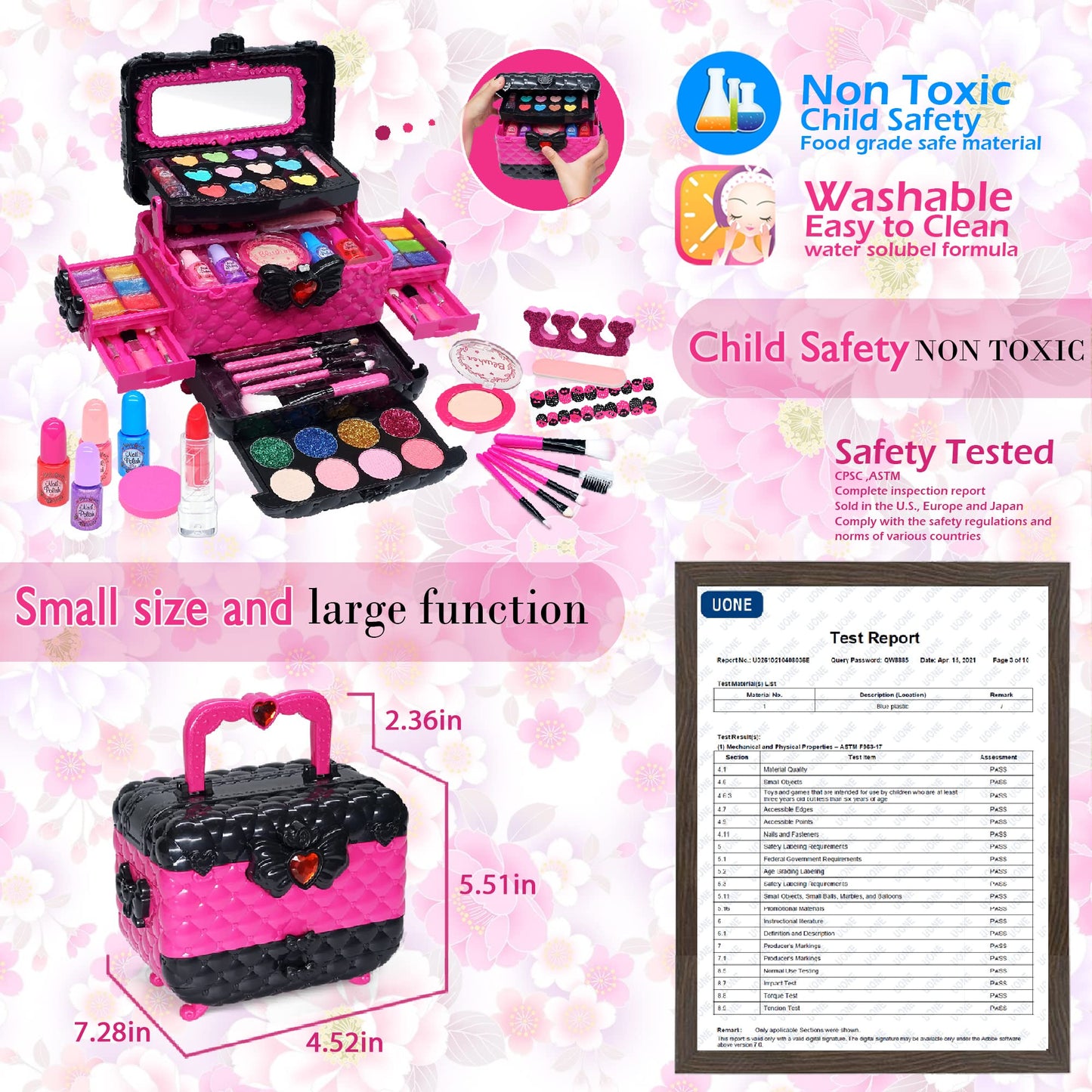 Children's makeup set girls toys gifts - Washable makeup case for kids, makeup children's makeup set games, princess Christmas birthday gifts for girls 4 5 6 7 8 9 10 11 12 years