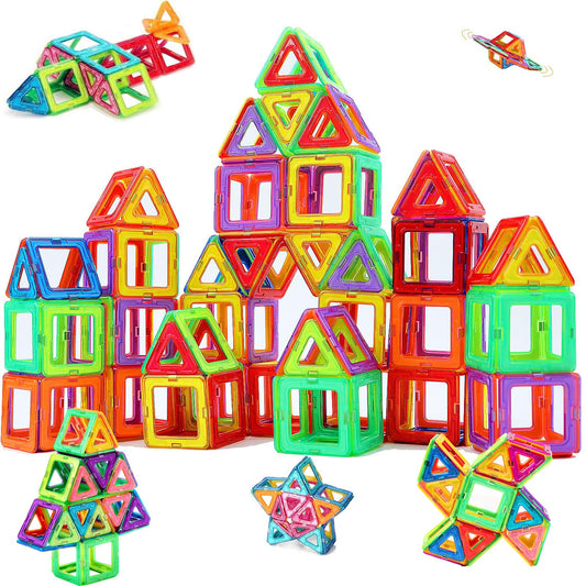 morkka Magnetic Building Blocks, Magnetic Toys Magnets Kids Magnetic Building Blocks Magnetic Toys Magnetic Games for Kids Gift from 3 4 5 6 7 8 Years Boy Girl Building Blocks Children's Toys (76 pcs)