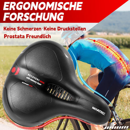 NOVATREK Premium Bike Saddle for Women Men Comfortable Soft Shock Absorbing Breathable Ergonomic Waterproof Bicycle Seat, Trekking Road City MTB e-Bike saddle.