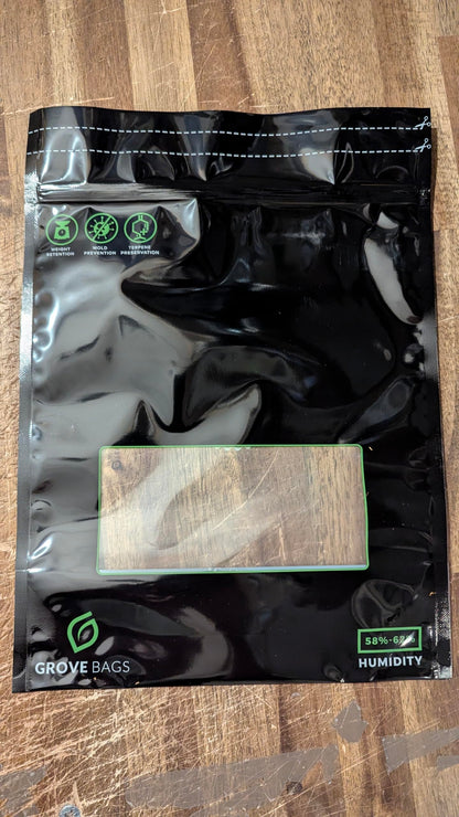 5 x Grove Bags Double Window Terploc 100 Gram Bags self-regulating microclimate 58-62% for fermenting, storing and preserving herbs.