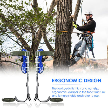 Hellooo Tree Climbing Equipment Set, Height Adjustable Tree Climbing Spikes, Safety Harness Climbing Gear, Tree Climbing Spike Tree Climbing Tool Safety Belt Fall Protection