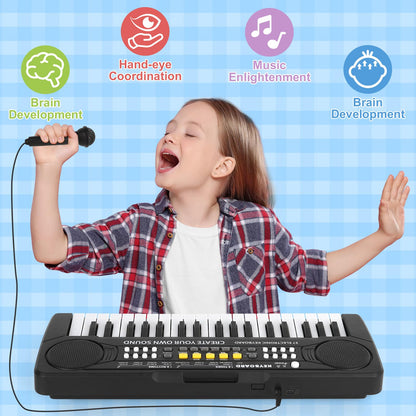 m zimoon Keyboard for Kids with Microphone, Portable Multifunctional Kids Keyboard 37 Keys for ages 3 and up, Musical Toy Piano Keyboard Learning Toy Gift for Boys Girls 3 4 5 6 Years