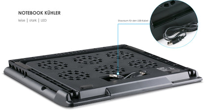skgames notebook laptop cooler gaming stand pad for 10-17 inch, 6 x LED fans, LCD fan control, 7 levels height adjustment, blue