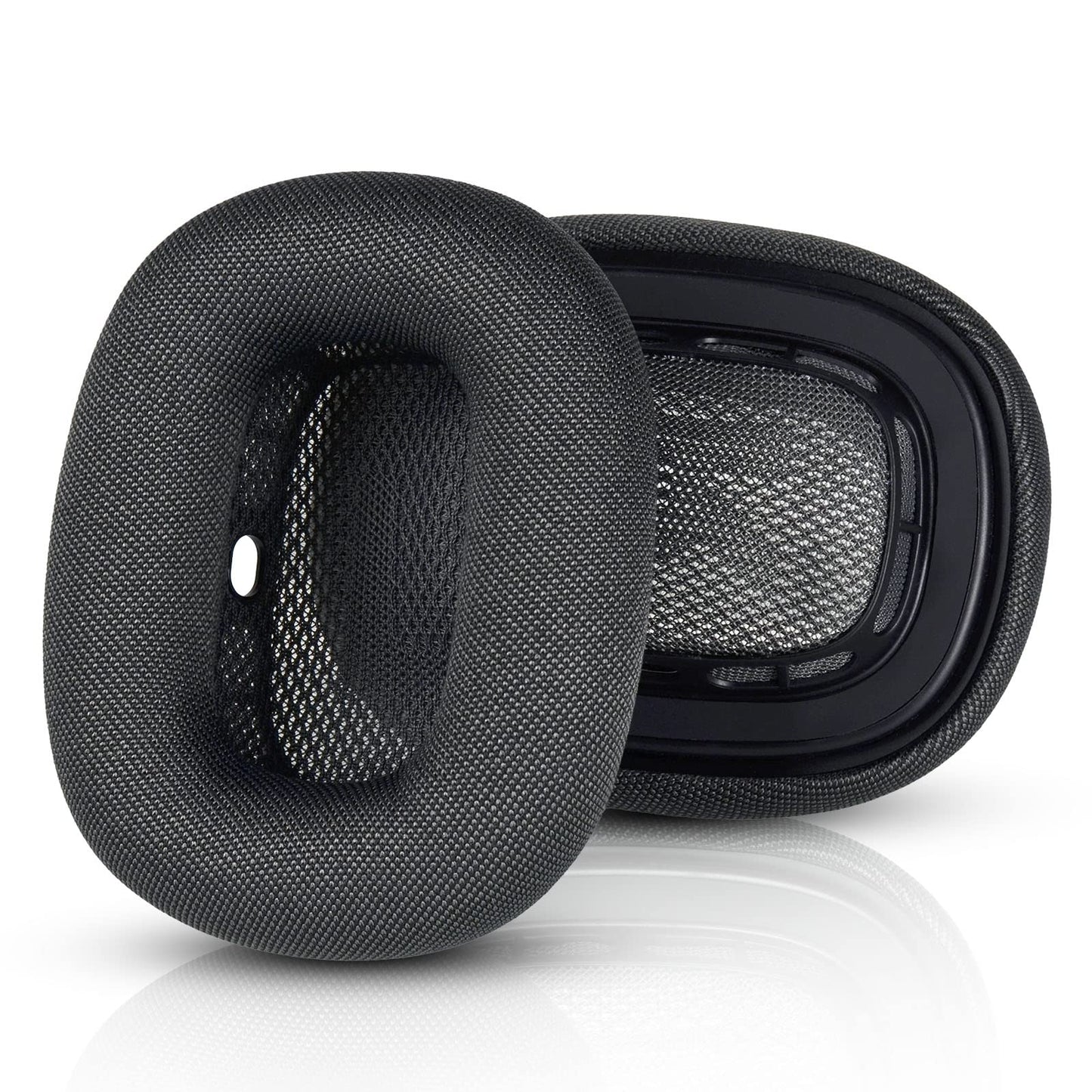 QKIIP Airpods Max Earpads, replacement earpads for AirPods Max headphones, featuring knit mesh canopy and memory foam, compatible with Apple Airpods Max Noise Cancellation Over-Ear Headphones (Space Gray)