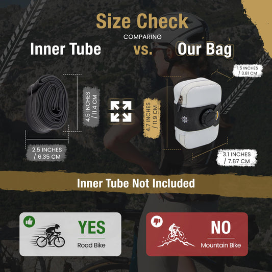 Lumiere & Co. Falcon Magnetic Saddle Bag - 0.37L | 5" x 3" x 1.5" | Slim minimalist design, quick magnetic buckle attachment | Road bike saddlebag (White, Ultra Small)