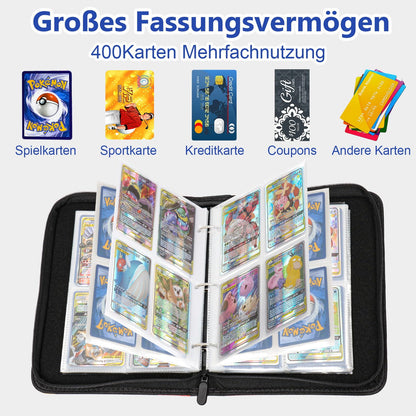 Pokemon card collector's album, 50 pages with 400 pockets. Portable and waterproof PU card holder binder book for collectors. 50 cards per page.
