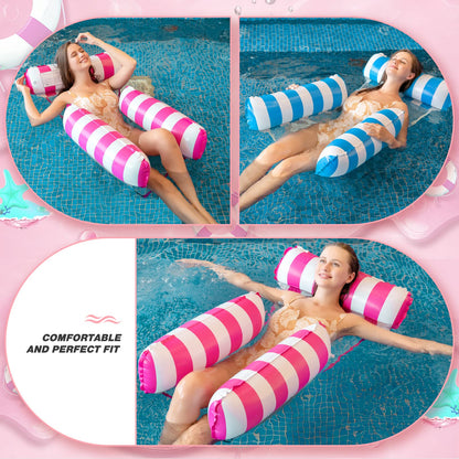 MLRYH 3-piece inflatable pool floats, pool toy 4 In 1 inflatable water toy pool accessories, pool inflatable water hammock for chair mattresses seat swimming pool mattress.