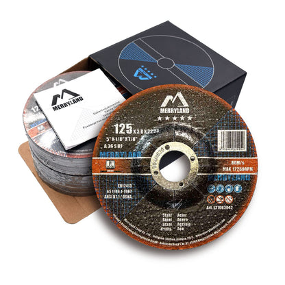 Merryland Cutting Disc 125 Metal Steel Stainless Steel for Angle Grinder, 125 X 3.0 mm Flex Disc Offset 25 Pieces, Expert Line E21083042