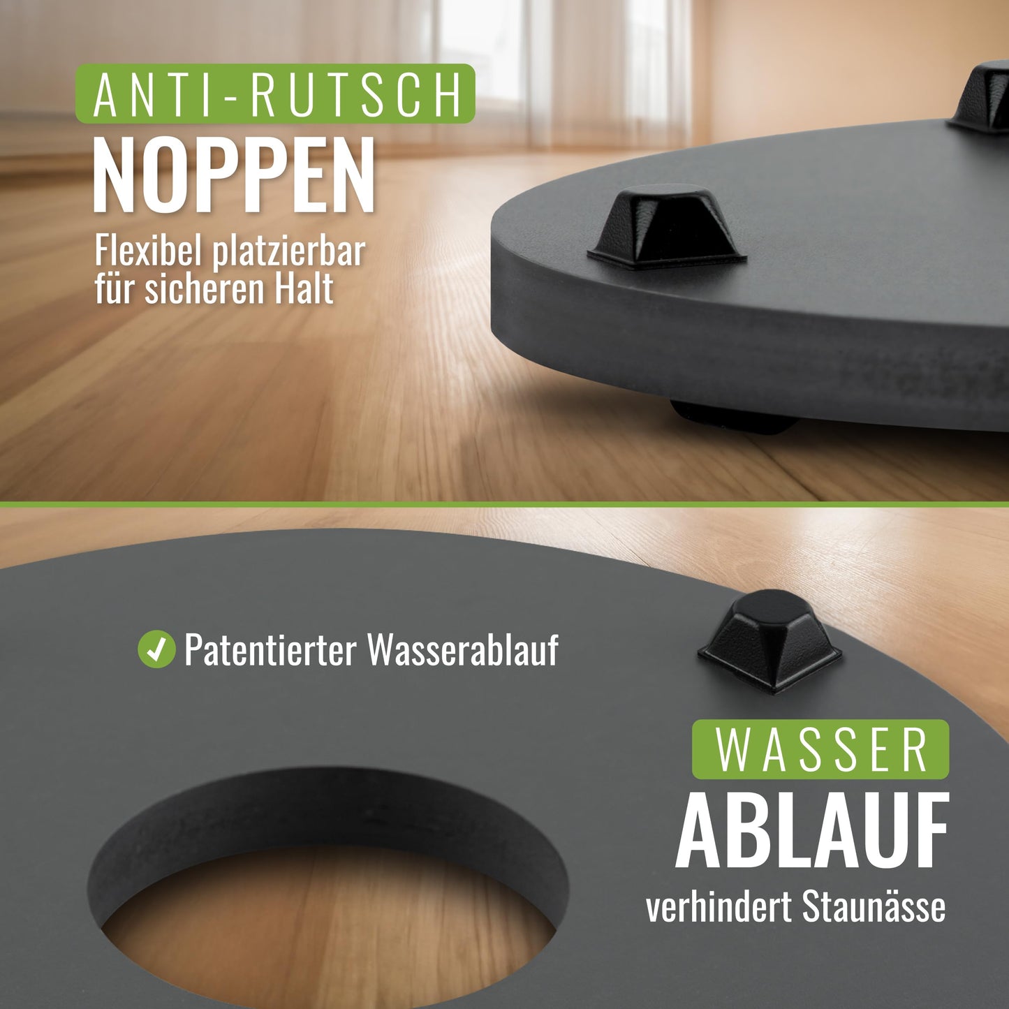 Plantwerk Plant Pot Coaster - Ultra-flat designer plant roller - Ø28cm - Square and round for all flower pots & planters - Indoor & outdoor container roller - 2 year warranty.