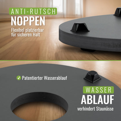 Plantwerk Plant Pot Coaster - Ultra-flat designer plant roller - Ø28cm - Square and round for all flower pots & planters - Indoor & outdoor container roller - 2 year warranty.