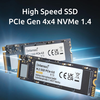 Intenso MI500 1TB NVMe SSD, M.2 Internal SSD, PCIe 4.0 Gen4x4, 5300 MB/s Read, 4500 MB/s Write, Solid State Drive, 1TB