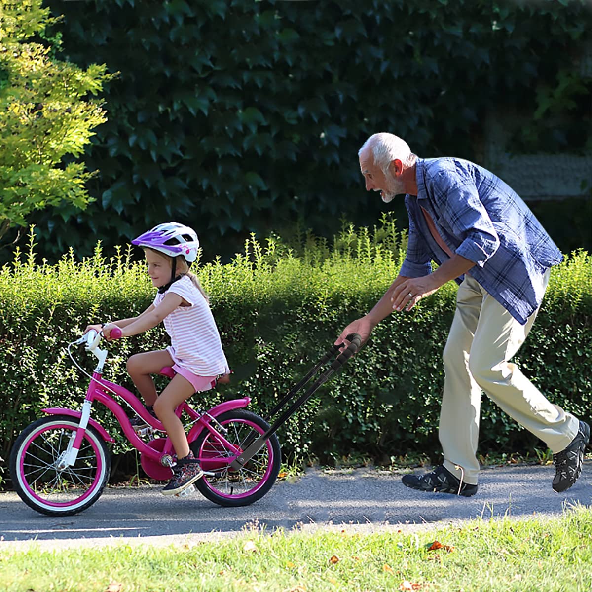 HANDSONIC bike handle for children's bike, kids bike push and bike riding learning aid pushrod non-slip safety grip bike handle