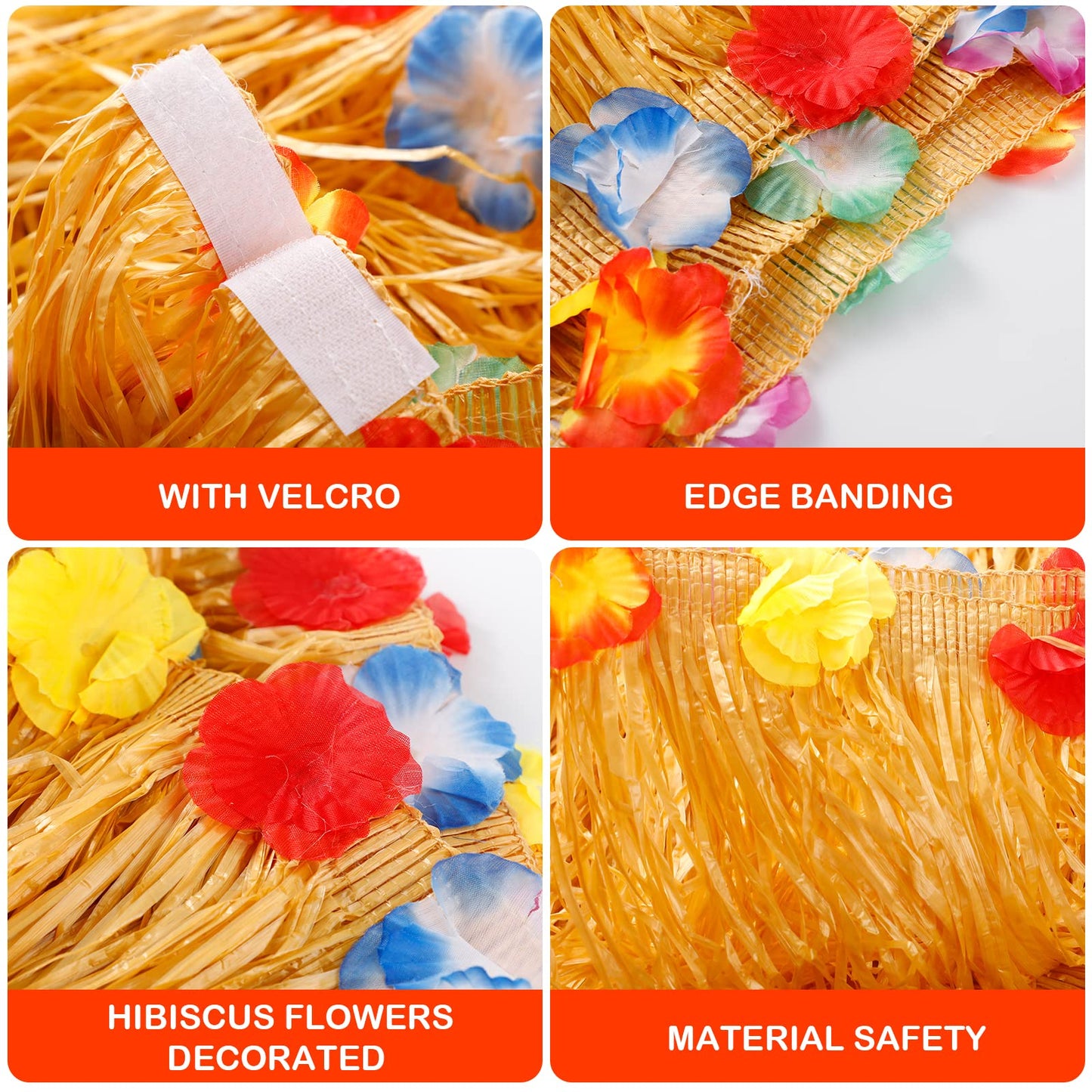 URBZUE Hawaii Party Decoration Set, 97PCS Tropical Party Decoration Set, Hawaii Luau Table Skirts, Garlands, Palm Leaves, Pineapple Flamingo Umbrella Fruit Straw Combination for BBQ, Garden Summer