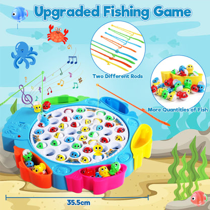 Fishing game Fishing Game Children's games for 3 4 years Board game Toy for 3 years Children's games for 4 years with 8 children's fishing rods 42 fish game for 3 4 5 years Boys Girls, Large size 35.5X33 cm