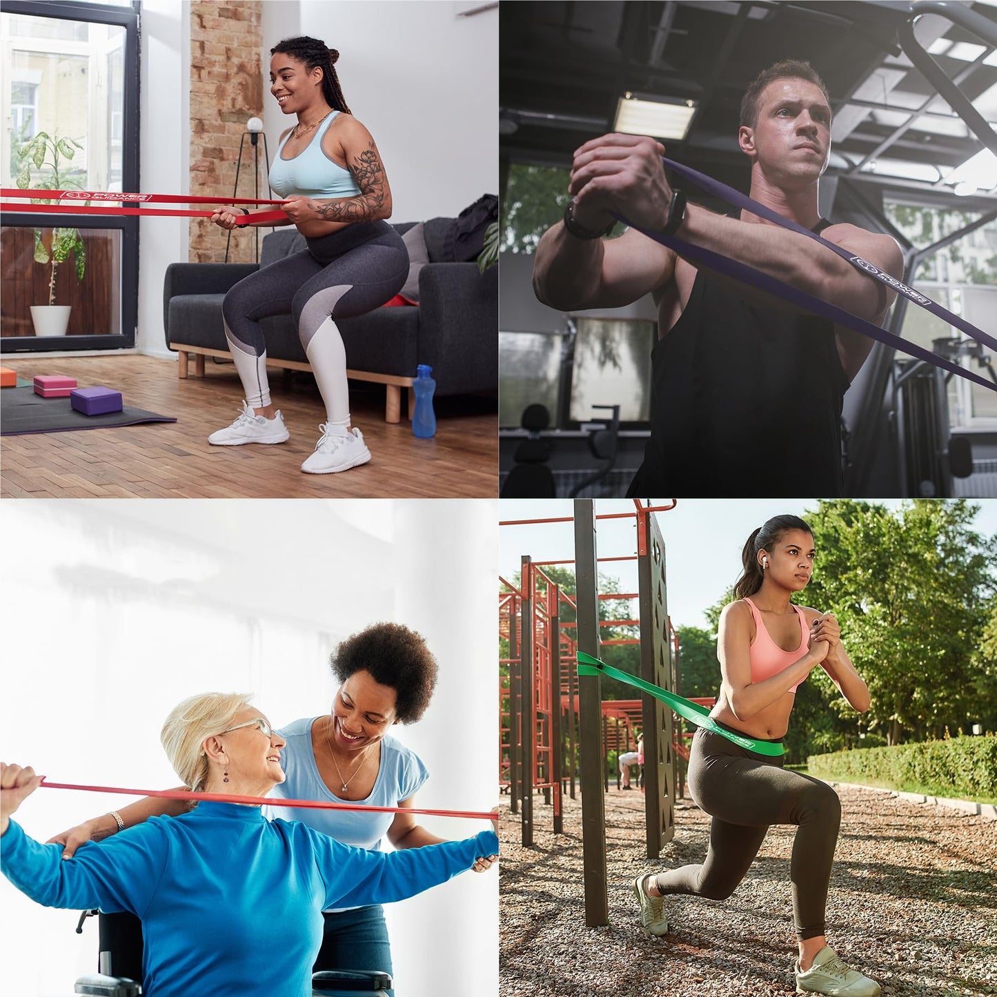POWER GUIDANCE Resistance Bands, resistant bands for strength training including carry bag, pull up fitness bands, bands for strength training for fitness (5 set (yellow+red+black+purple+green))