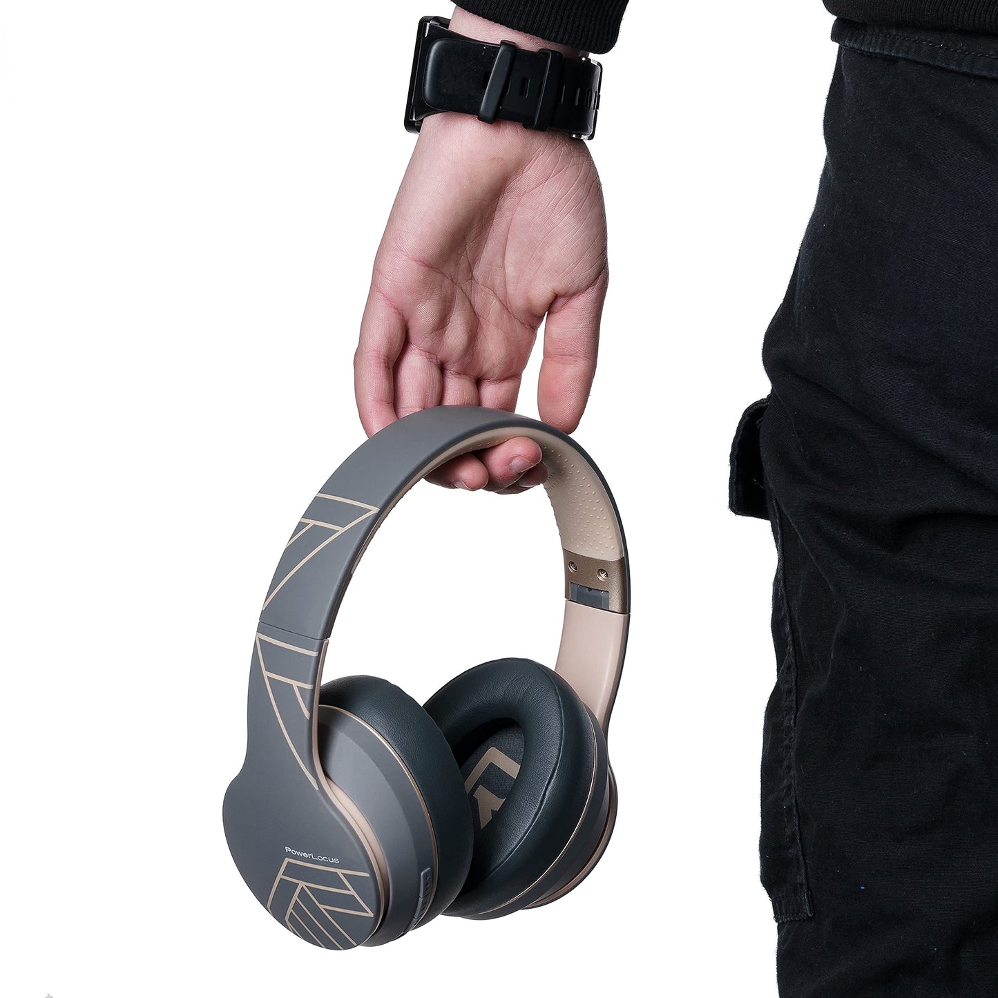 PowerLocus P6 Bluetooth Headphones Over Ear, Wireless Over Ear Headphones with Super Bass, 40Hrs Playtime, Microphone, Voice Assistant, Passive Noise Cancelling for iPhone, Samsung, iPad, PC, Laptop, TV
