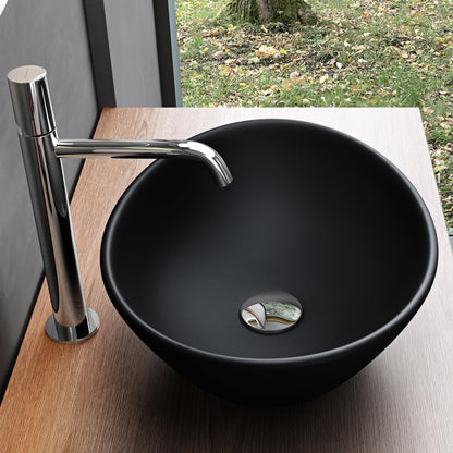 Mai & Mai countertop sink basin ceramic washbowl with nano-sealing in Matte Black Brussels205