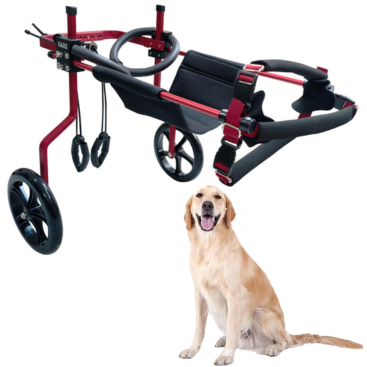 KAJILE Adjustable 2-Wheel Dog Wheelchair, XXL-1 size for disabled dogs hind legs rehabilitation, suitable height 50-65cm, width 24-32cm, length 35-45cm