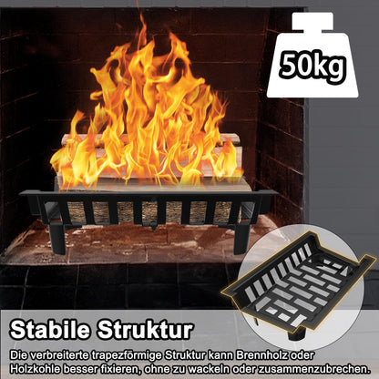 Onun 46cm fireplace grates firewood log rack cast iron wood rack fireplace stand, indoor wrought iron grill fireplace wood grate for indoor fireplaces, outdoor camping cooking, ignition tools wood stove, Tye B.
