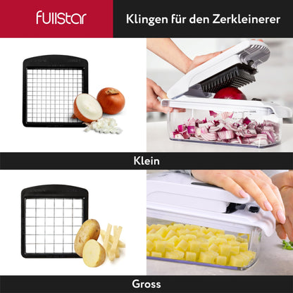Vegetable slicer spiralizer vegetable slicer vegetable cutter onion cutter potato cutter fruit cutter - Vegetable chopper cutter dicer (4-in-1 - White)