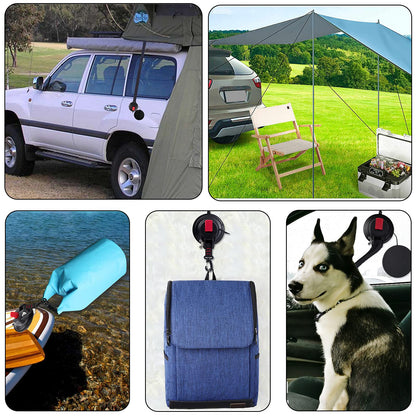 Suction Camping Set, 2 x Suction Cup Anchors Suction Hooks Extra Strong up to 20 KG - Car Tensioner Multifunctional Suction Cup Holder with Fastening Hooks for Camper, Household, Workshop