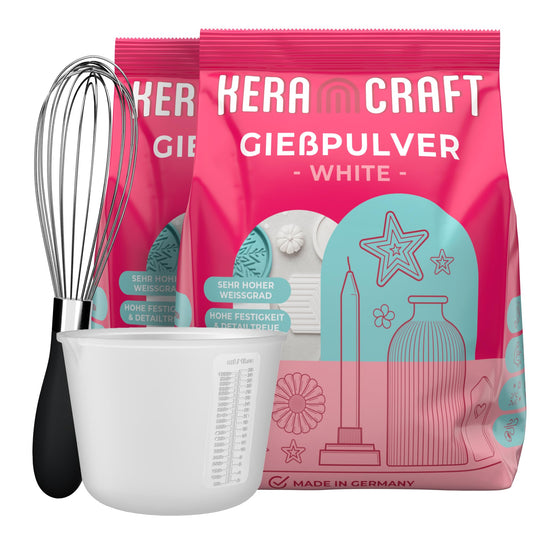 Keracraft white casting powder 2x4.5kg - white relief casting powder for creative projects.