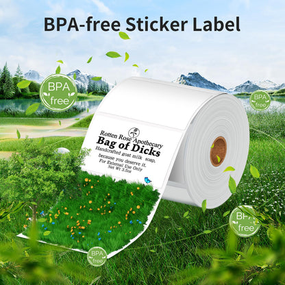 Phomemo 6 Rolls M110 self-adhesive thermal label, 1.96"x1.18" (50x30mm), compatible with Phomemo M110 M200 M120 M220 M221 M108 M102 M100 M150 M250 M260 label printers, 230/roll, 6 rolls