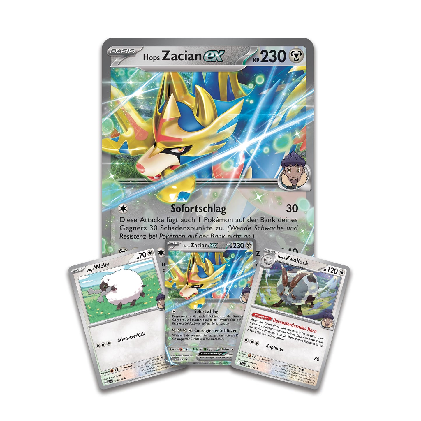 Pokémon Trading Card Game: Hops Zacian-ex Collection (3 holographic promo cards, 1 oversized holographic card & 4 booster packs)