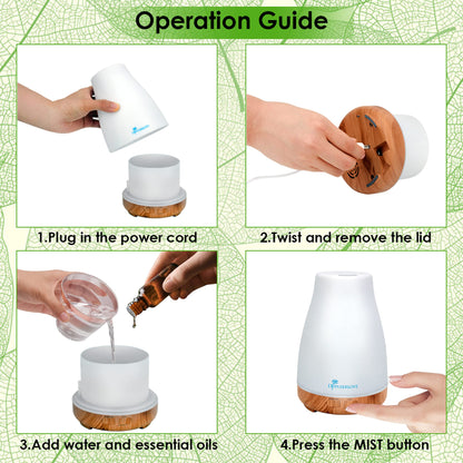300ml diffuser remote control essential oil diffuser ultrasonic humidifier with 7 color LED, timer setting, auto-off