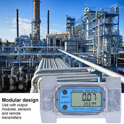 2-inch turbine flow meter, 35 to 200 l/min. Electronic digital flow meter for fuel, liquid water, diesel oil, 2.3V-3.3V LLW-50.