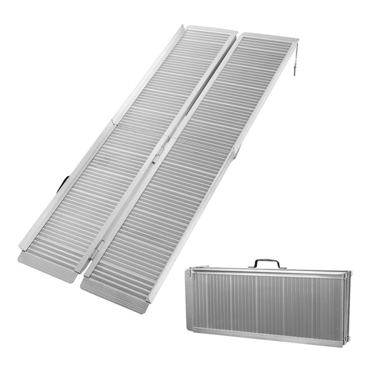 Wiltec wheelchair ramp double foldable 183cm 270kg, mobile ramp as wheelchair ramp, aluminum suitcase ramp