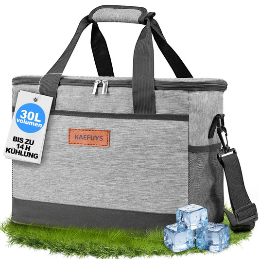 KAEFUYS Cooler Bag 30L+14h Cooling Thermal Insulated Portable Foldable Waterproof Large Picnic Bag for Shopping Car Office Camping Outdoor Travel Food Transport Provisions Family BBQ