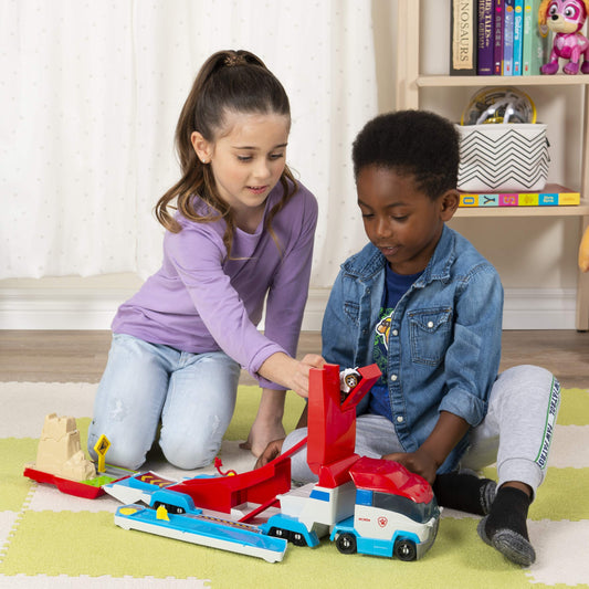 PAW PATROL True Metal Launch'N Haul PAW Patroller with Robodog, for True Metal die-cast vehicles, 1:55 scale, toy suitable for children aged 3 years and up.