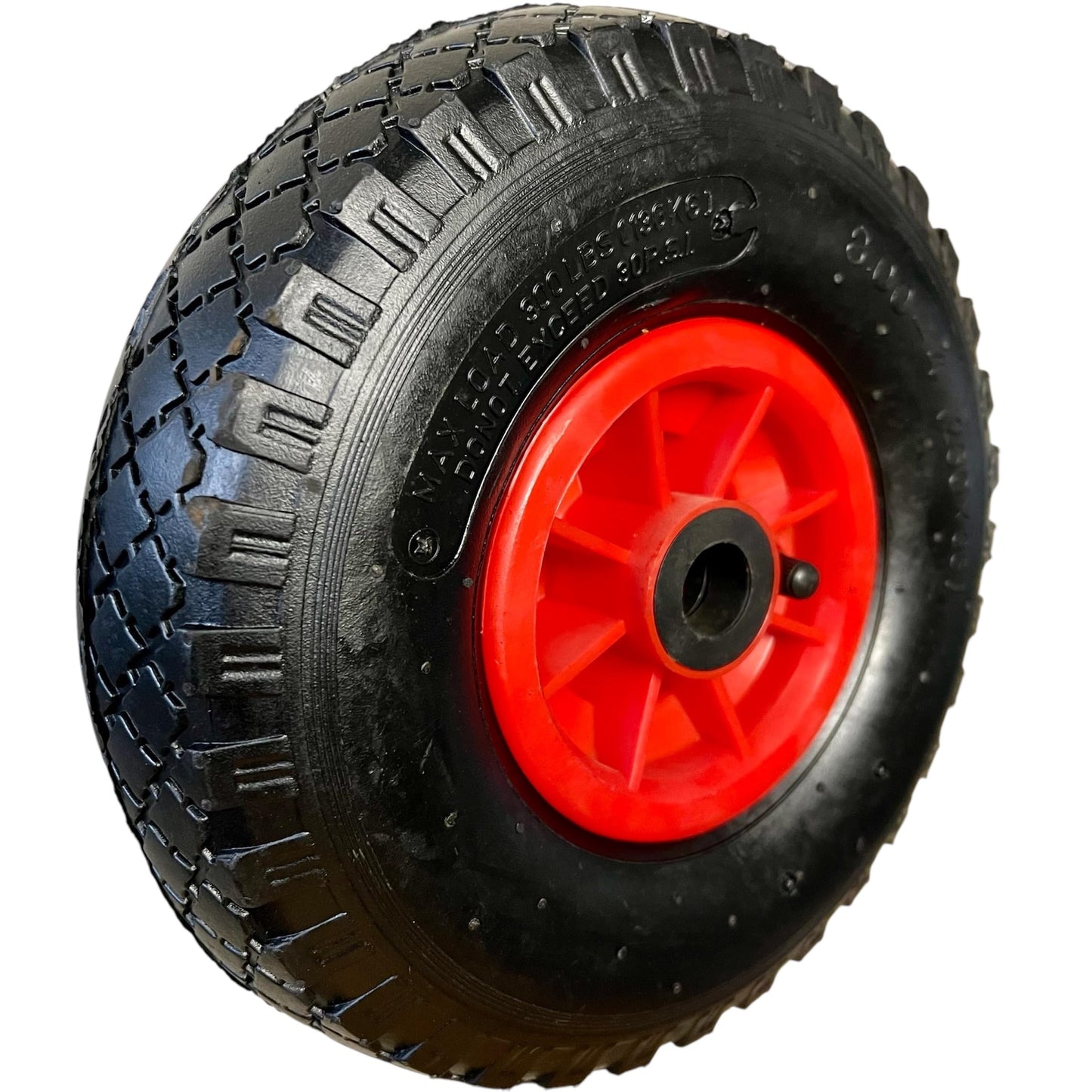 TMV24® 2x Hand Truck Wheel Pneumatic Tire 3.00-4, 260x85 with Tube & Wheel for 2cm Ø Axle Hand Truck Cart Air Tire Spare Wheel Ball Bearing Wheelbarrow Wheel Angle Valve Black/Red