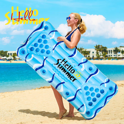 Popolic Pool Pong Game Inflatable Pong Table Air Mattress 175 x 75 cm Pool Mat Including 24 Plastic Cups and 2 Ping-Pong Balls Cool Summer Party Game